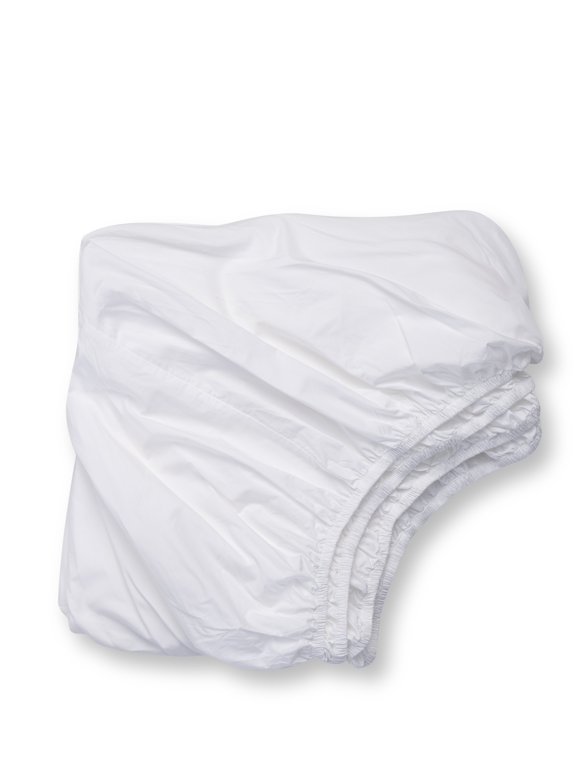 Organic and Fairtrade Cool + Crisp Cotton Fitted Sheet#color_white