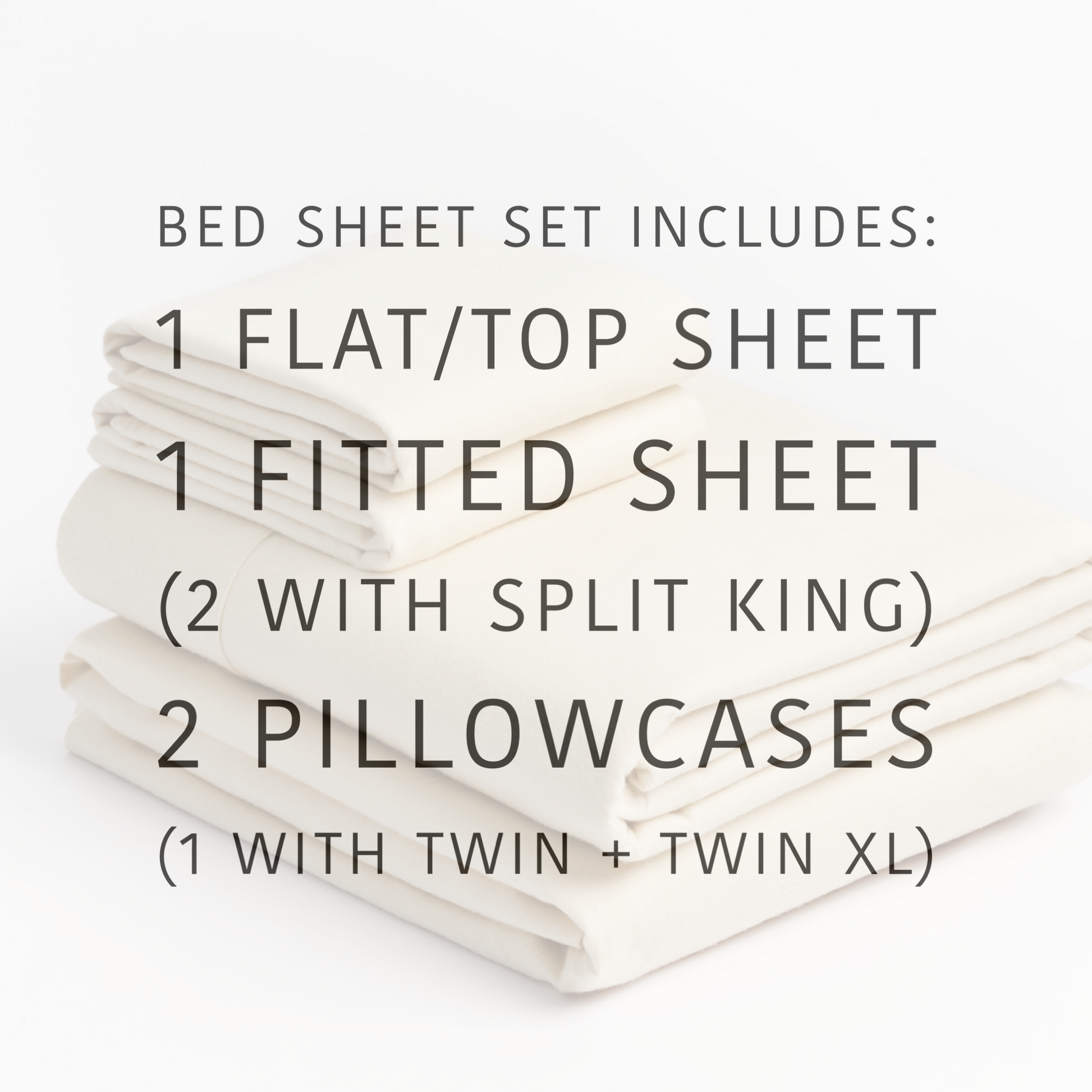 What's included in a Takasa flannel natural sheet set